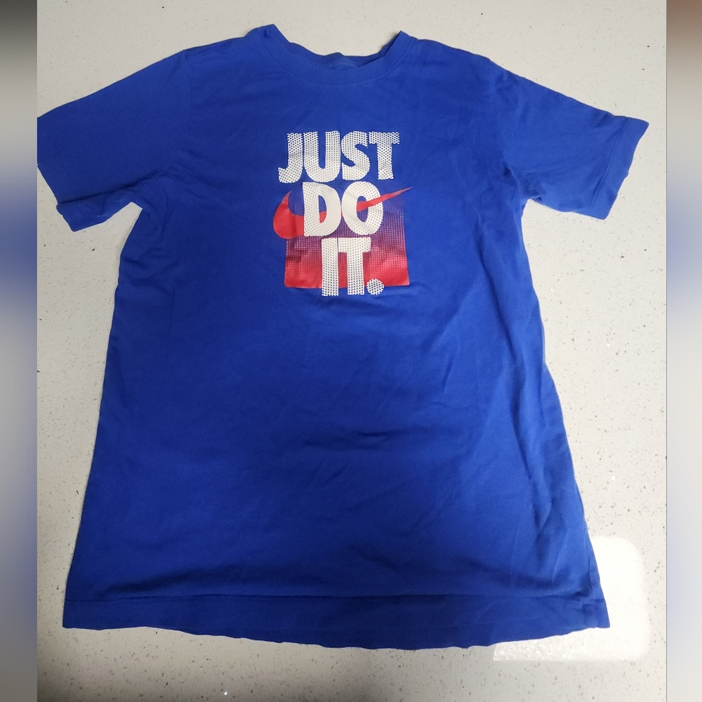 Nike Royal Blue Tee with Just Do It Design Youth XL